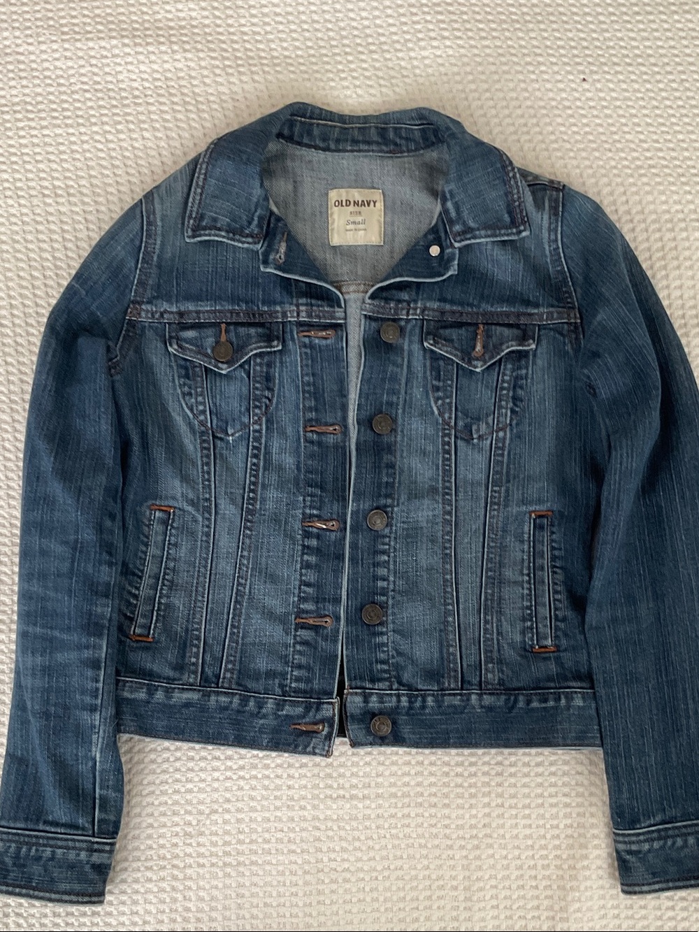 Old Navy Dark Blue Denim Jacket with Button Front